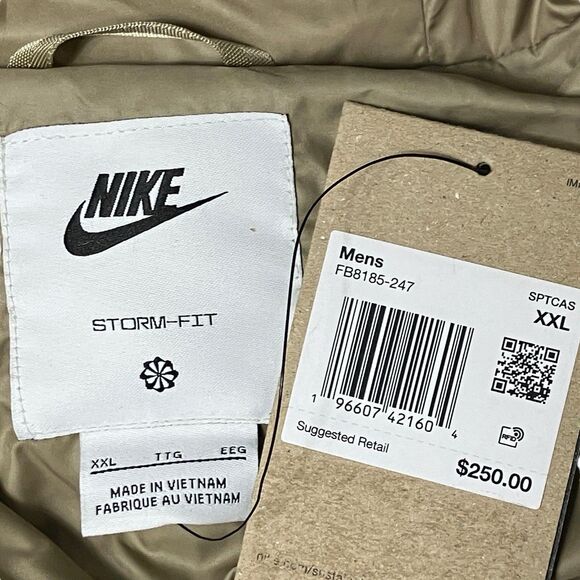 Nike Windrunner Puffer Jacket Mens XXL Tan Cream Storm-Fit Insulated FB8185-247 - Picture 5 of 16